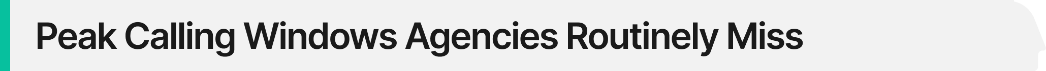 Peak calling windows agencies routinely miss