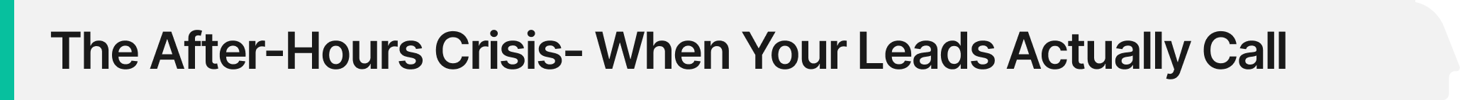 h1 - after hours calls